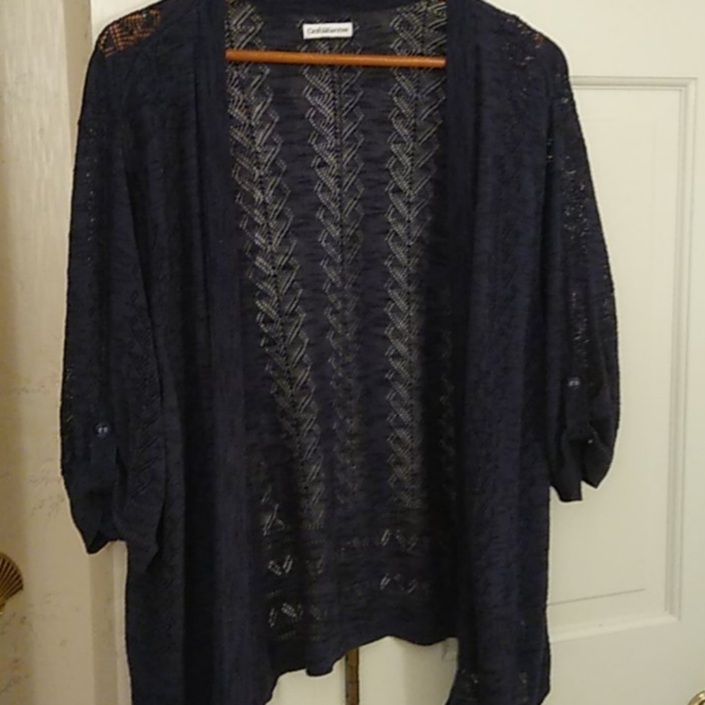 3/4 sleeve sweater Navy 1x